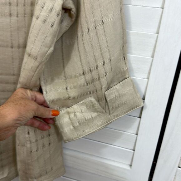 Charter Club Linen Blouse 14 Top Beige Neutral NWOT - Picture 10 of 13